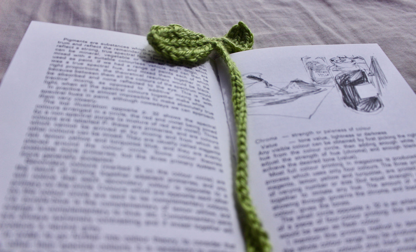 Crochet Leaf Sprout Bookmark and Accessory